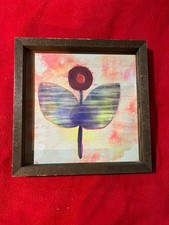 Modern Abstract Floral Wall Art Framed 11x11 Square Contemporary Home Decor
