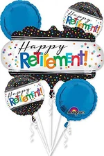 Anagram Officially Retired Happy Retirement Foil Balloon Bouquet 5 Piece