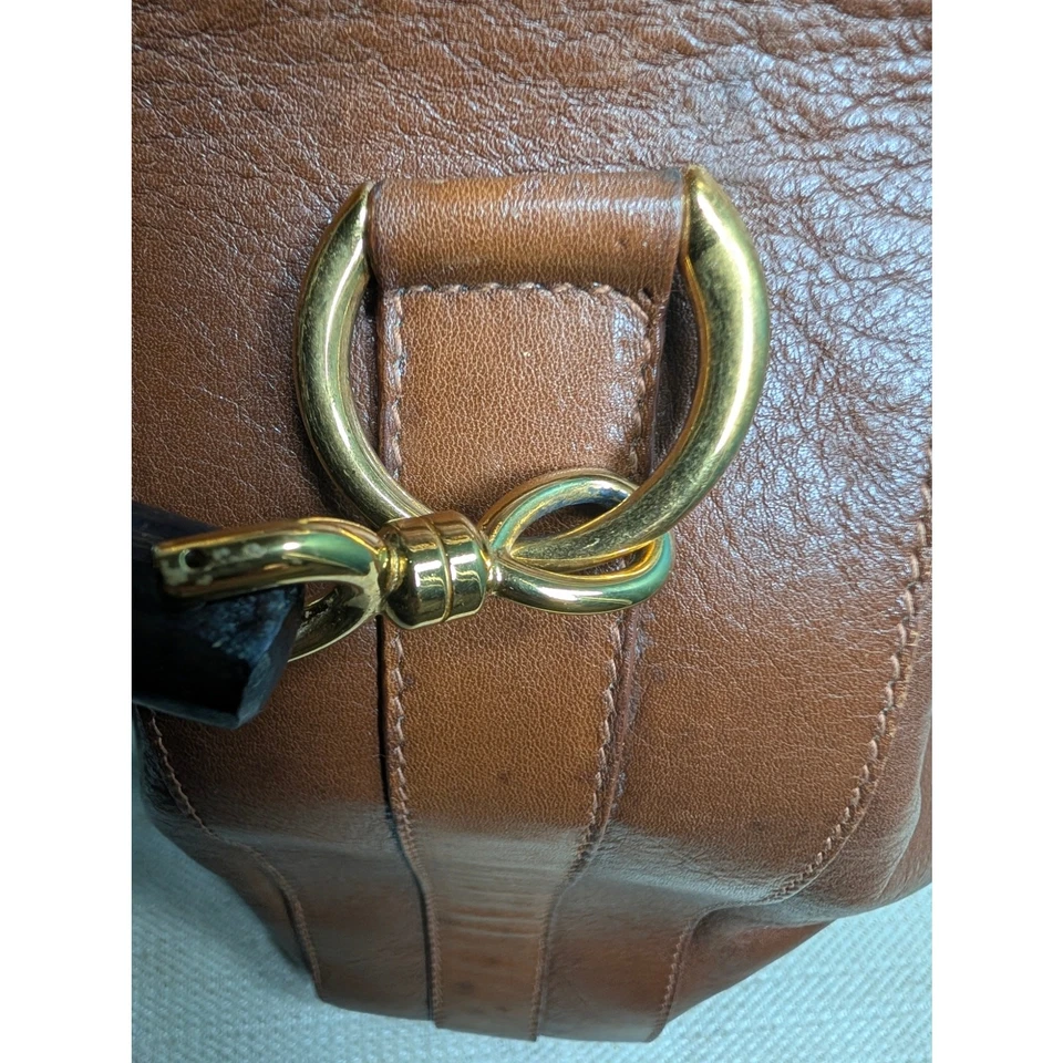 AUTÉNTICO Bolso Cubo GUCCI Cuero Marrón Bambú Mango Superior Herrajes Dorados de Colección Foto 4 de 4