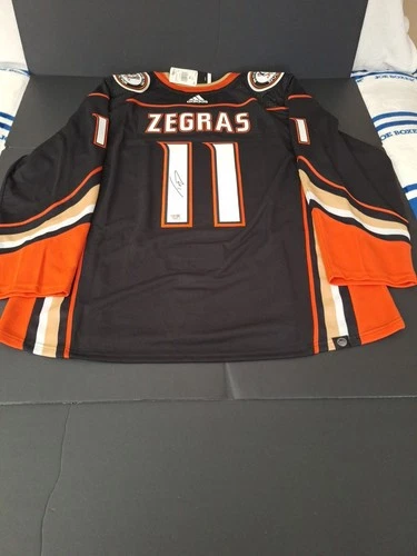 TREVOR ZEGRAS SIGNED ANEHIEM DUCKS ADIDAS  HOCKEY JERSEY XL FANATICS HOLO-COA