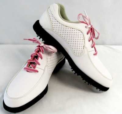 Footjoy Junior 45095 Golf Shoes White & Pink Soft Spikes Size 6M