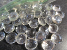 1 Pound 4 Oz Bag Clear Glass Flat Marbles Slugs Domed Pebbles Mosaics