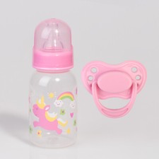 Pink Feeding Bottle Magnetic Pacifier for Reborn Baby Dolls Accessories Gift DIY