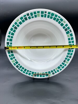Corelle Precious Colours Emerald Green Mosaic Individual Dinner/Pasta Bowl Set 2