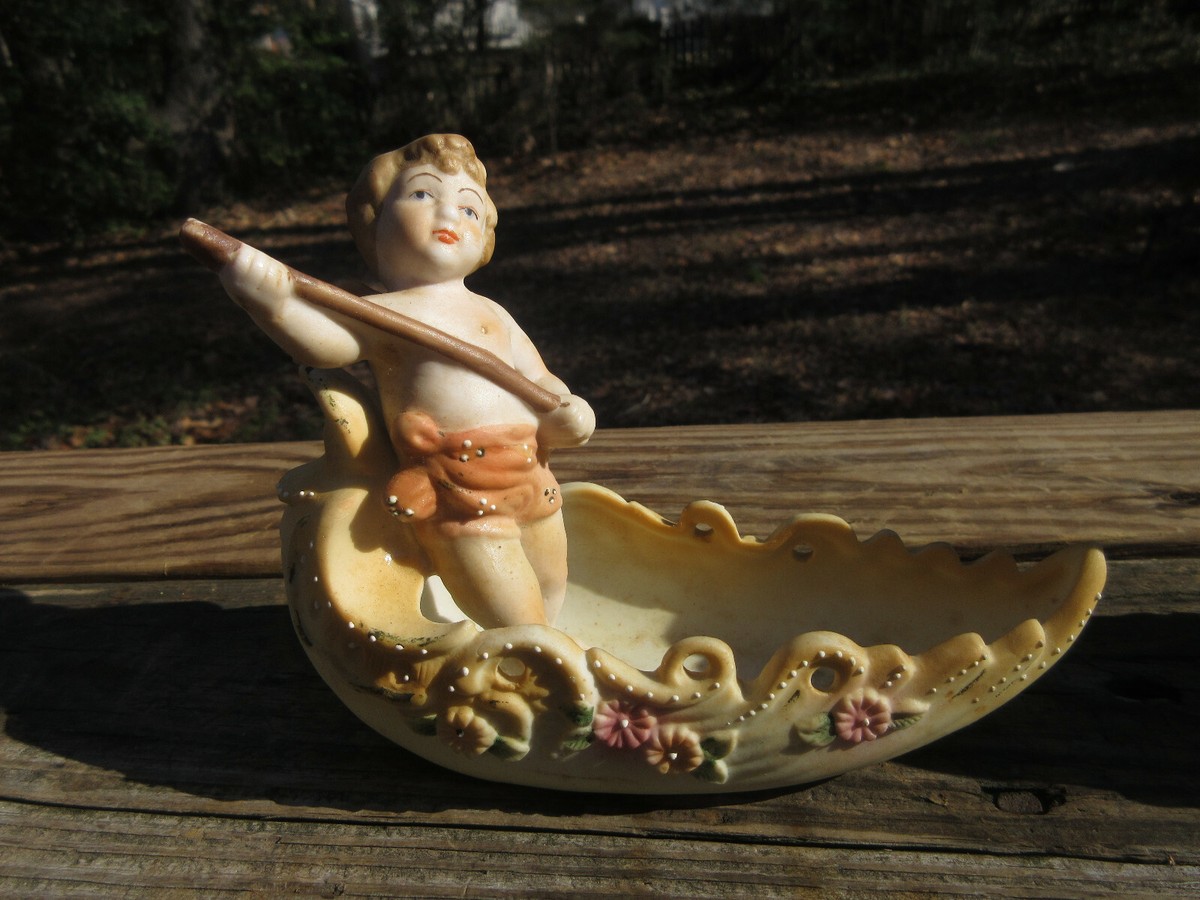 Antique Vintage Ardalt 6276 Lenwile China Porcelain Bisque Angel