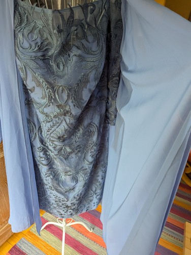 JJ'HOUSE BRAUTMUTTER HochzeitKLEID SPITZE STICKEREI BLUMEN BLAUGRAU GR50 52 3XL - Bild 7 von 21
