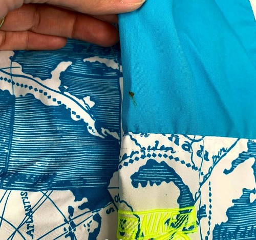 Vtg 90s NIKE International Atlas Map Aqua Volt Windbreaker Jacket Men’s M Retro - Picture 4 of 4