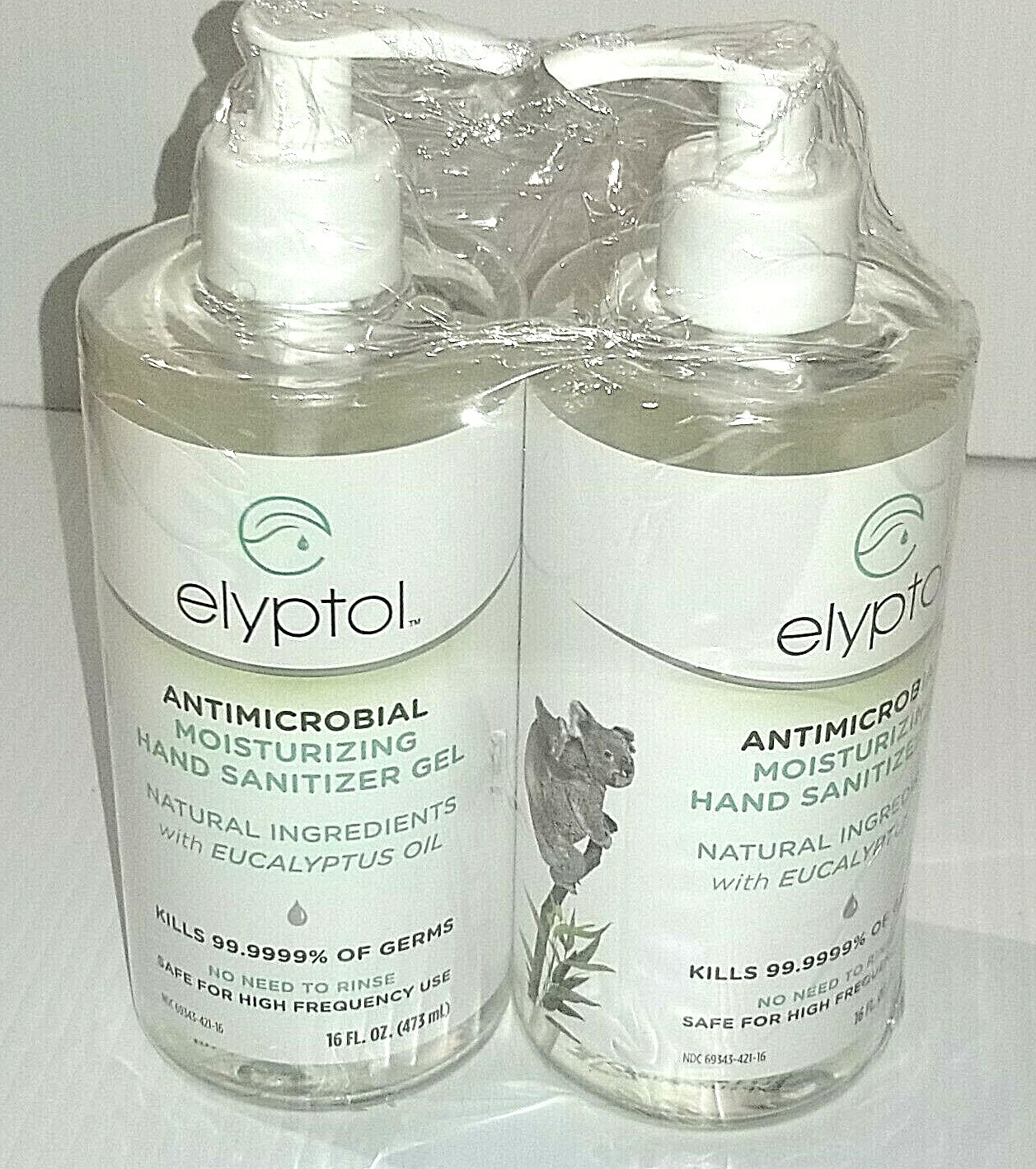 2 Eucalyptus Oil Elyptol Antimicrobial Hand Sanitizer Gel 16OZ Vegan,GECA Cert eBay