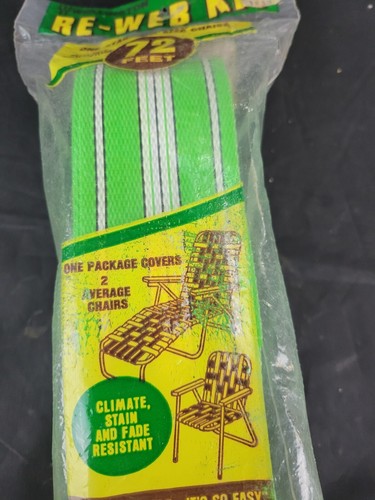 Re-Web Kit Green/White/Black Polypropylene Lawn Chair 72 Feet By Wellington - Picture 3 of 7