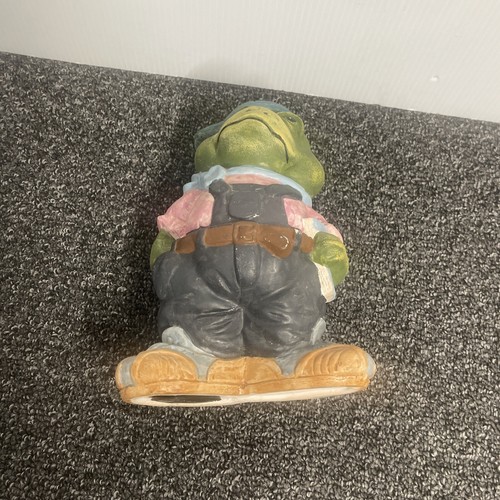 Vintage Clay Frog Coin Bank with Rubber Stopper Terra Cotta frog collectible - Picture 15 of 15