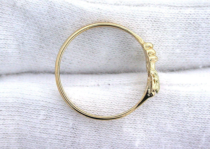 Pure 10Kt Tri Color Grape Leaf Black Hills Type Gold Ring Size 5.75 EBS572 - Image 3 of 3