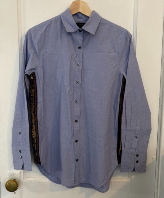 J. Crew Oxford Shirt Women's Size 4 Button Up Sequin Side Stripe Long Sleeve Top