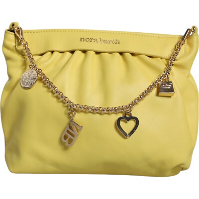 NORA BARTH Bag Yellow Leather Charm Embellished ChainStrap