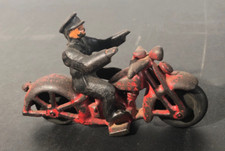 Hubley Cast Iron Police Motorcycle 2230 w/Officer Black Wheels Vintage Rare toy