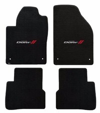 New Black Floor Mats 2013-2016 Dodge Dart Embroidered Logo Silver Red Set 4