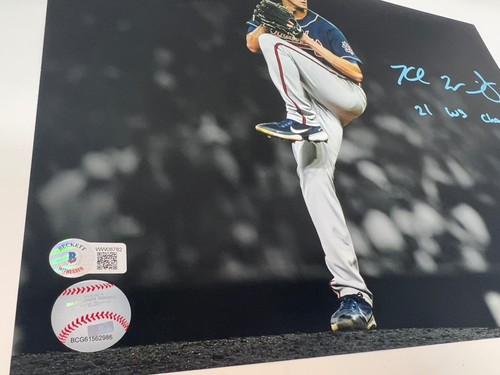 Kyle Wright Signed Auto 11x14 Photo Insc. "21 WS Champs" Braves BAS - Picture 2 of 5