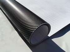 1.5m x 2m Roll - 4D Black Carbon Fibre Vinyl Car Wrap - Roof/Bonnet Film Sticker