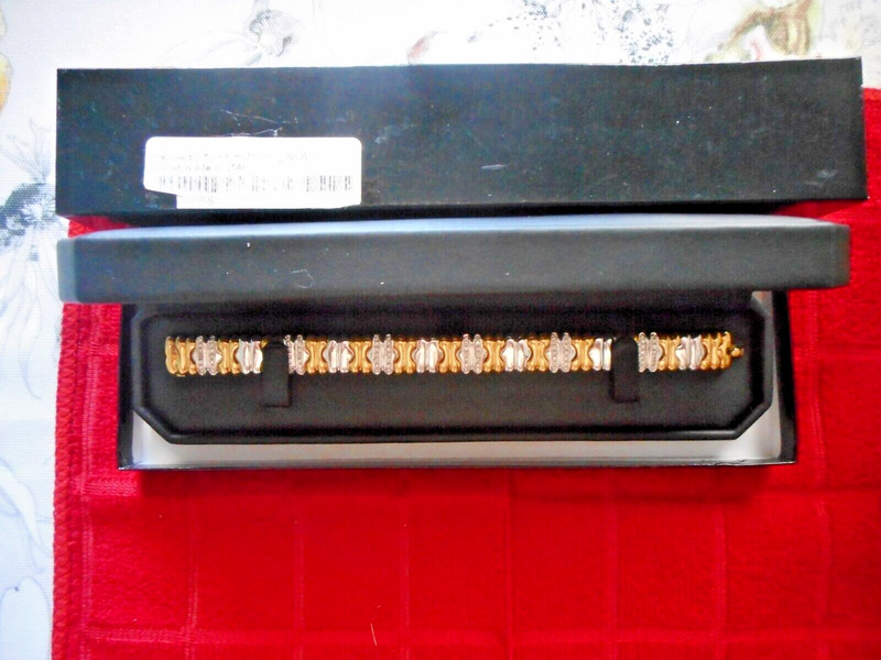 NWT YELLOW/WHITE 18K GOLD WITH DIAMOND BRACELET BY SALAVETTI AIG REPORT 54.5 g