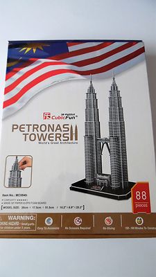 3D Puzzle Petronas Towers (51,5cm hoch) Cubic Fun Turm Hochhaus Skycraper Tower