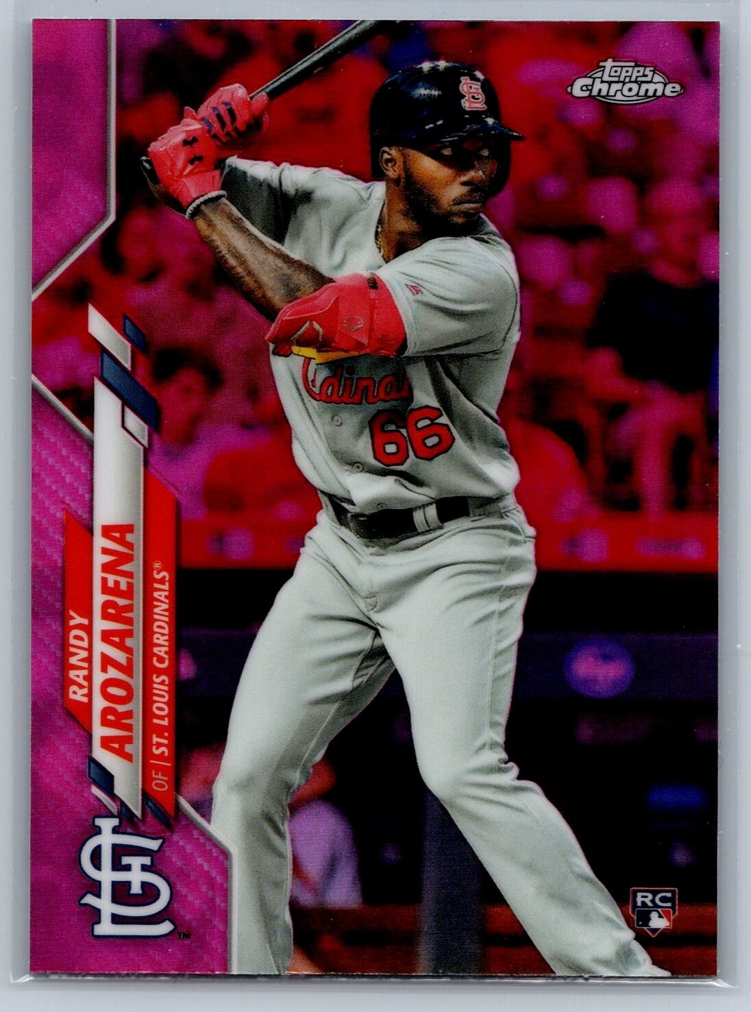 Randy Arozarena 2020 Topps Chrome Pink Refractor RC Rookie Rays #49