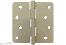 9 PC Satin Nickel 4" X 4" w 1/4" Radius Door Hinge Hinges US15 Brushed 4 Inch
