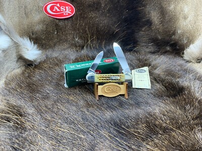 2000 Case 01/01/01 111th Shield Canoe Knife Green PW Bone Handles Mint  50B++