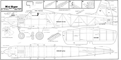 Mini Super R/C Trainer 48'' Spannplan + Teile Muster