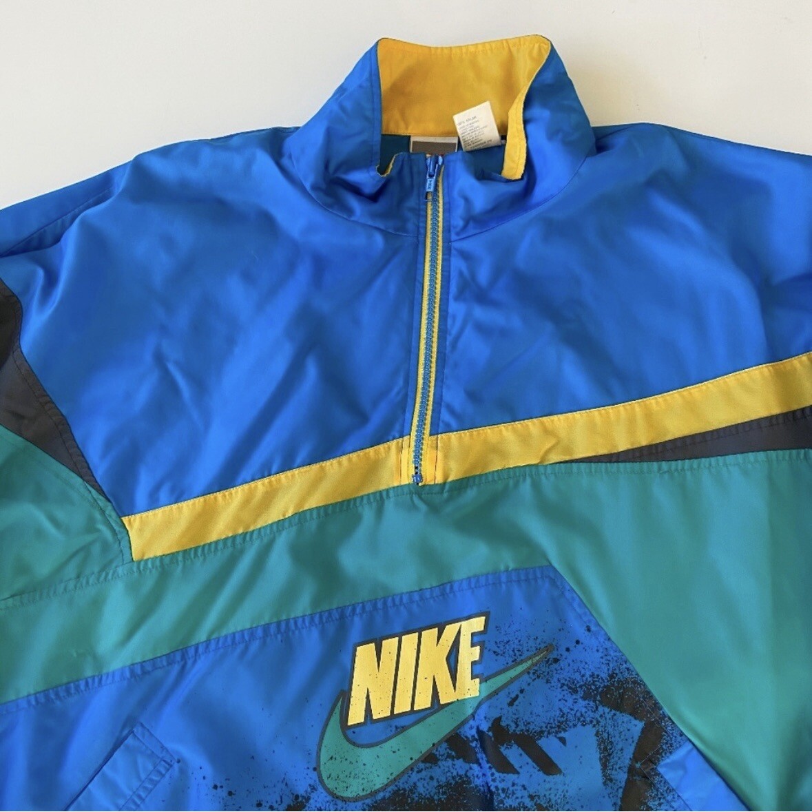 SACAI X NIKE Giacca a vento vintage Nike grigia etichetta centrale logo swoosh ragazzo 18 20 XL