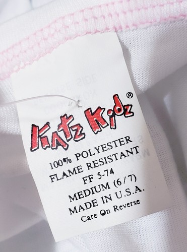 VTG Katz Kidz Sleepwear Girls Size M 6/7 'The Pig Dipper' White Nightshirt USA - Picture 10 of 10