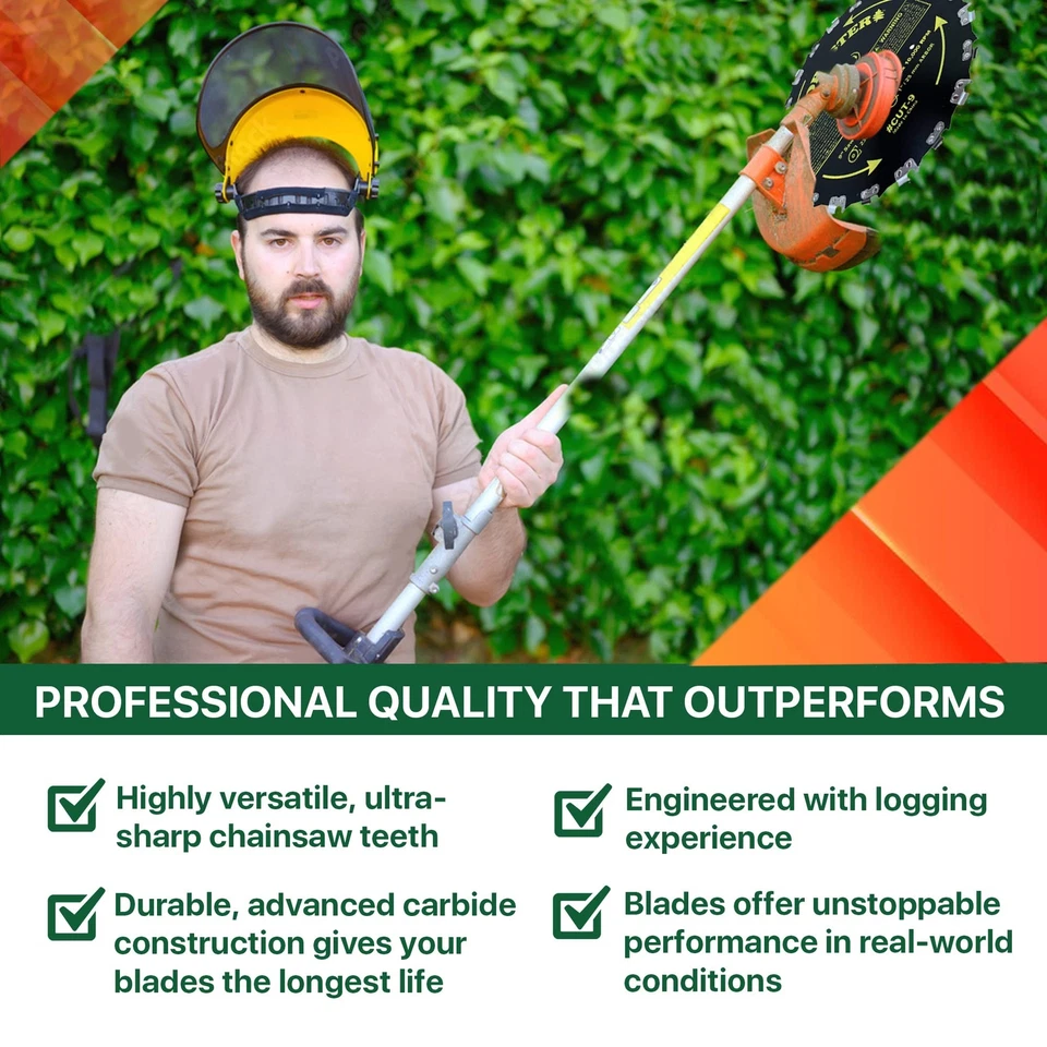 Juego de cuchillas y limas cortadoras de cepillo FORESTER - Hoja de sierra de dientes para motosierra recortadora... Foto 4 de 4