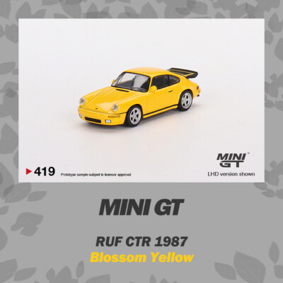  MINI GT 1:64 RUF CTR 1987 Blossom Yellow LHD Model Car in box