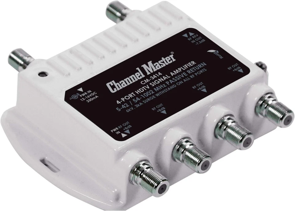 4-WAY HDTV CATV RF/UHF/VHF/TV Antenna Signal Distribution Booster Amplifier AD - Image 3 of 3