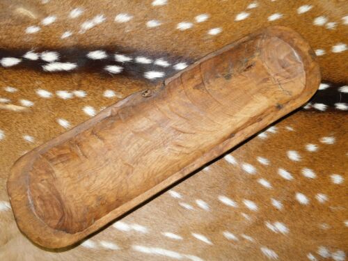 Details about   Carved Wooden Dough Bowl Primitive Wood tray Trencher Baguette Decor 19 1/4" 