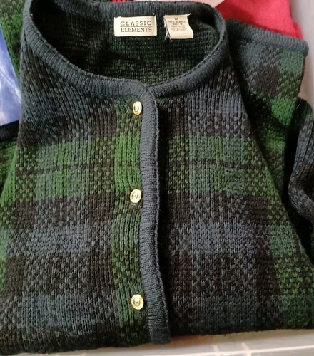 Vintage Classic Elements Women Cardigan Sz M Sweater Granny Cable Knit Academia - Picture 3 of 20