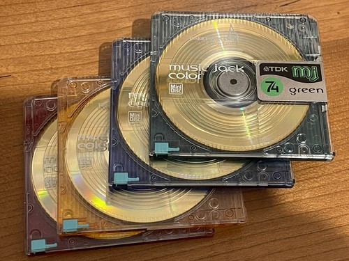 4TDK Music Jack. 74 minute GOLD Color collection minidiscs. 4 Different colors - Picture 6 of 7