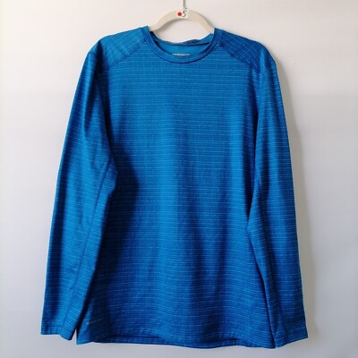 Base Layer 8 Mens Blue Long Sleeve Crew Neck Quick Dry Performance Tee Size L