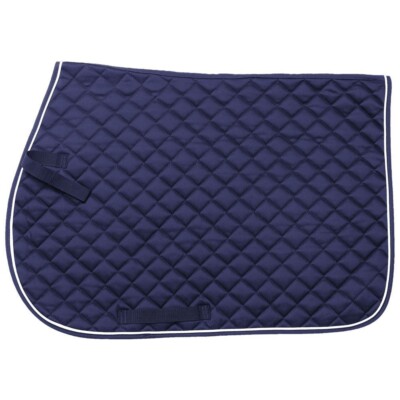 Equiroyal Navy Blue Square Quilted English Cotton Comfort Saddle Pad 30-985