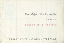 Leica Film Cassette Model B Instruction Manual