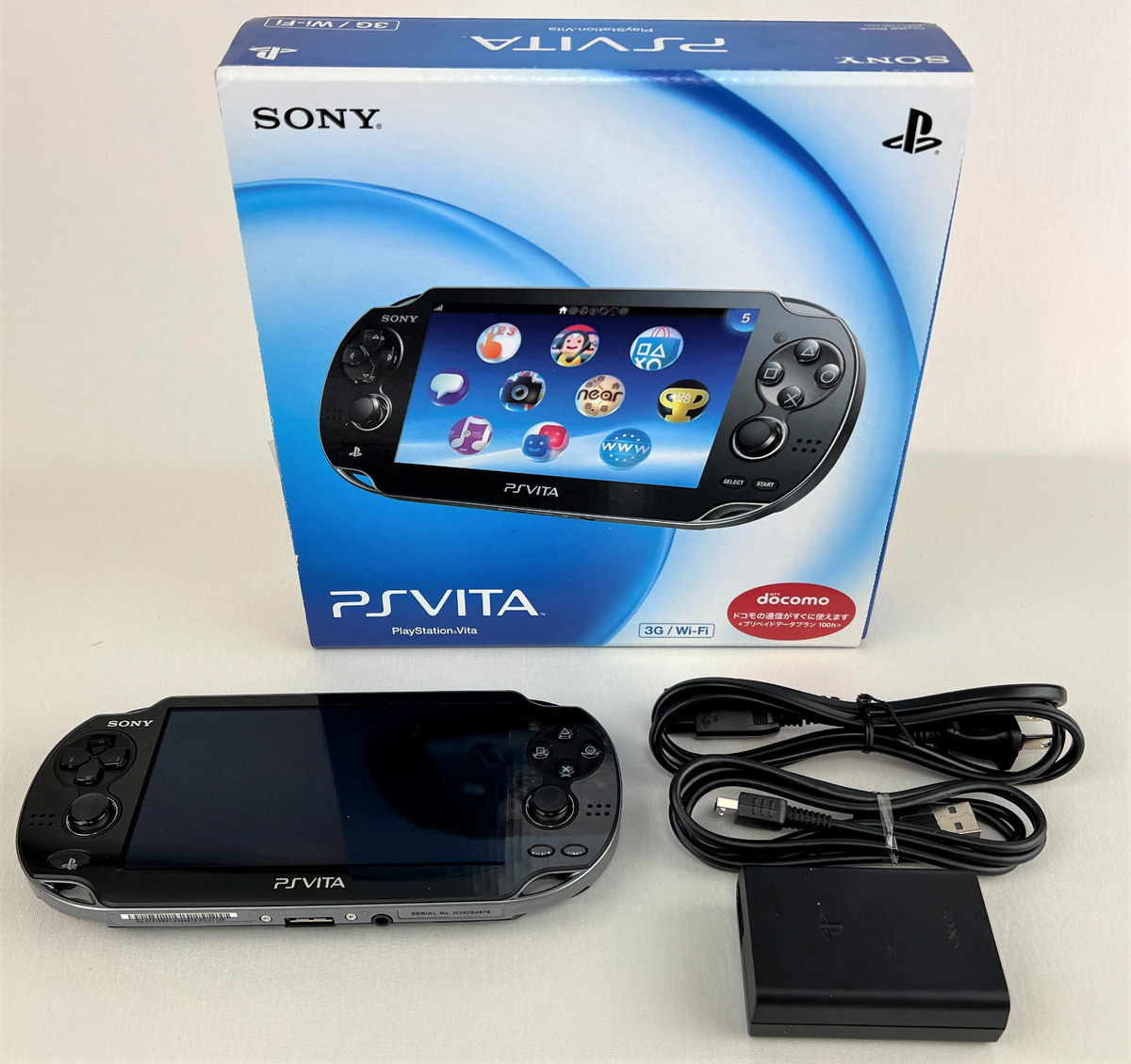 PS Vita PCH-1100 crystal Black Model Wi-Fi /Box Japan import