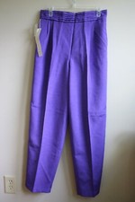 Vtg NWT Counterparts 14 Purple Pleated Waist Tapered Pants