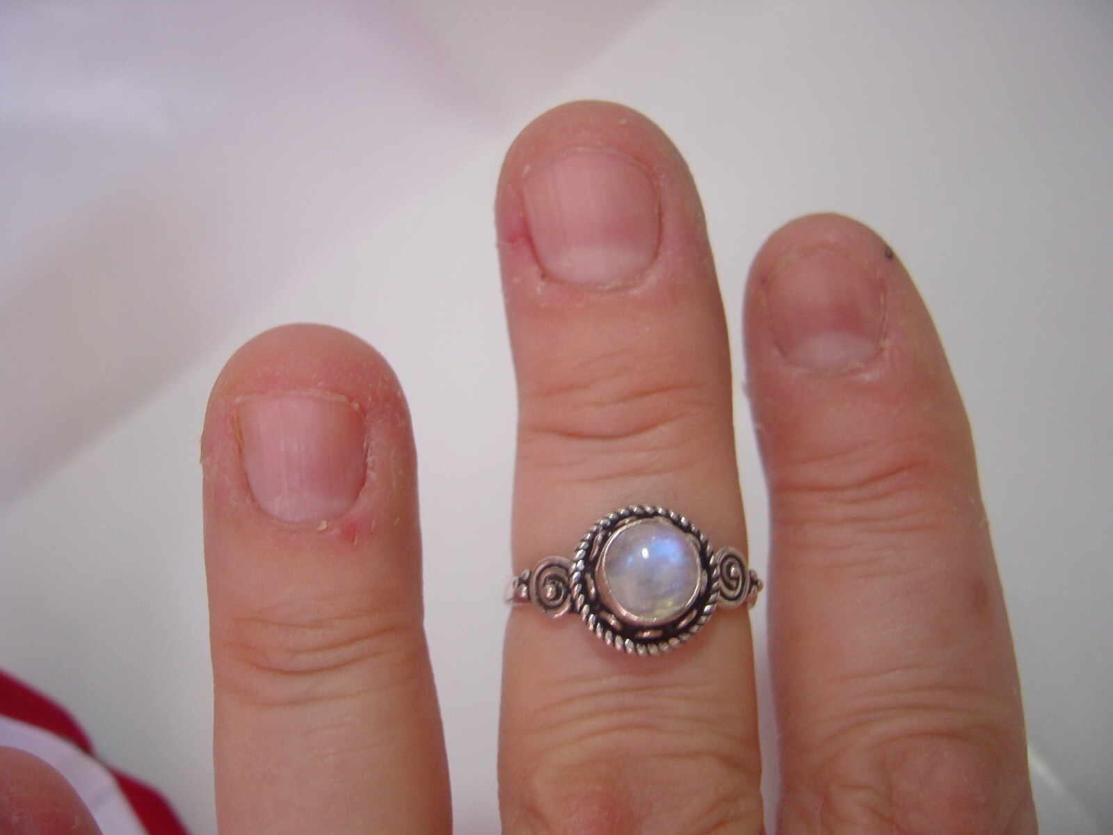 Solid Silver Vintage Ring-incredible rainbow moon… - image 7