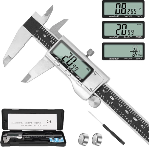 Digital Caliper Measuring Tool, 6 Inch Caliper Tool with Large LCD Screen, Easy 
