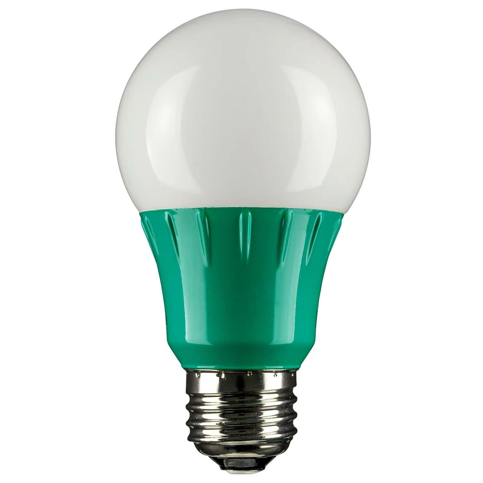 6 Pack Sunlite LED Colored A19 3W Light Bulbs with Medium (E26) Base, Green - Image 2 of 2