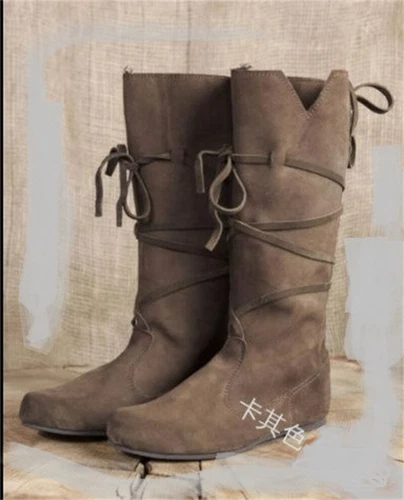 Medieval Viking Costume Retro Men Knight Boots Larp Shoes PU Leather Warrior Cos - Bild 8 von 12