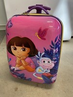 Pink Trolls Kids Hardside Luggage Egg Shaped Carry-On Kids Suitcase Travel Trolley 18 Inch