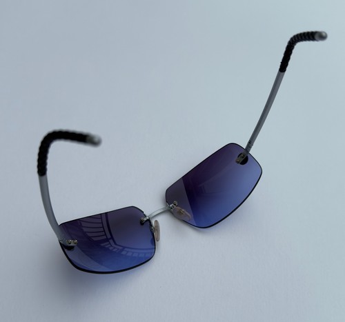 Rare 2000's CHANEL SPORT 4035 CC Logo Y2K Sunglasses Blue Purple Gradient Lenses - Picture 14 of 19