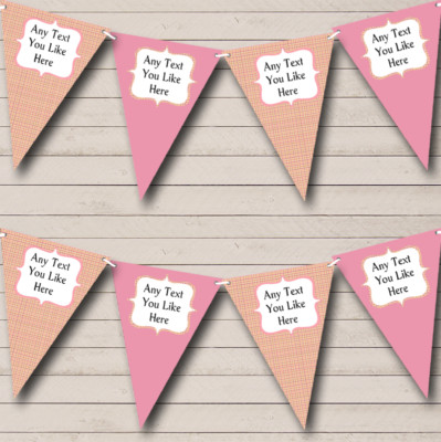 Party Banner Wimpel gelb und rosa Schottenkaro Hochzeit Veranstaltungsort oder Empfang