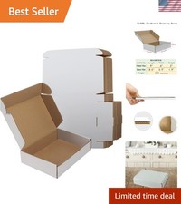 20kg Strength Shipping Boxes - 9x6x2 Inch White Corrugated Cardboard Set of 25