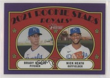 2021 Topps Heritage Hot Box Chrome Purple Refractor Brady Singer Nick Heath 4l8