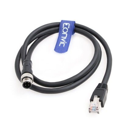 M12 to RJ45 Ethernet Cable 4 Pin Male D-Code Cat5e Shielded Waterproof Networ...